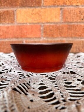 Vintage Fire King Anchor Hocking Red Brown Ombré Cereal Bowl 5" USA